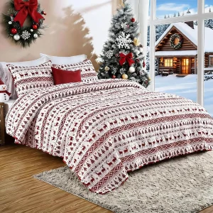 3PCS Christmas Quilt Set King/Queen Size